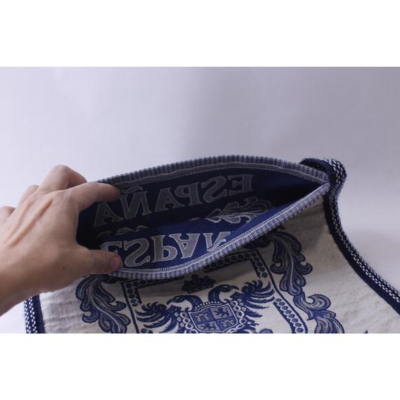 Toledo Espana, Crossbody Bag, Spain, White-Blue, Coat of Arms, Souvenir, - Picture 2 of 5